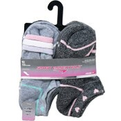 Wholesale - 10pk GIRLS SP HEART HC NS SOCKS W/BONUS SIZE 6-8, UPC: 193159058937